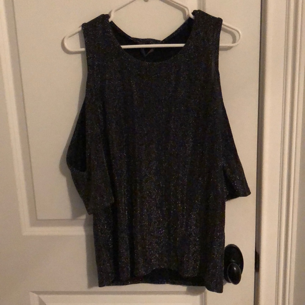 TJ max sparkly top with cut outs on sleeve